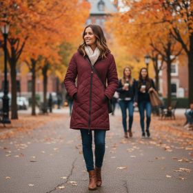 Helios The Heated Coat (Color: Burgandy- 2XL, size: Extra Extra Large)